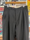 Vtg 40s Black Pinnstripe Trouser Pants Distressed 33x30 Mod Menswear