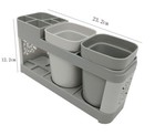  Toothbrush Toothpaste Stand Holder Cups Bathroom Storage Organizer With Two Cup