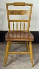 Vintage Hitchcock Stenciled Maple Mustard Yellow Gold Side Dining Chair