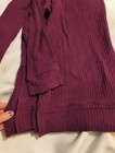 Zenana Waffle-knit Sweater Burgundy Purple Xl Loose Fit Hip Splits Lounge Top 