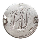 Double-sided Love Token Butterfly Pictorial   Ljs Initials 90  Silver Dime Size