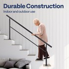 2 Pack Outdoor Stair Hand Rails 6 Step Porch Deck Railing Kit     Galvanized Steel