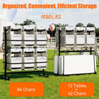 Folding Chair Rack Cart For 84 Chairs 12 Tables Of 1080lbs W weatherproof Cover
