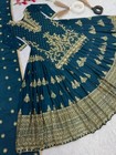 Indian Designer Heavy Chinon Silk Top Lehenga With Dupatta For Reception Wear