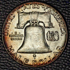 1953 Franklin Half Dollar  Choice Bu  Pretty Rim Toning Both Sides