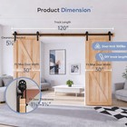 10ft Wood Double Sliding Barn Door Hardware Basic Big Spoke Wheel Roller Kit