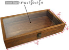 Wood Glass Top Jewelry Display Case Accessories Storage  Wooden Jewelry T