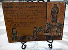 Vintage Mexican Religious Retablo  Hand Painted On Tin  Event Date 1931