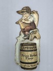 Antique Ceresota Flour Tin Barrel Match Holder Bread Advertising