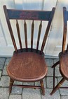 Pair Thumb Back arrow Back Chairs Grain Painted   Decorated Original Paint 19thc
