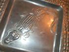 Vintage Arthur Court 2002 Alligator 12  Square Tray  - Aluminum Pre Owned