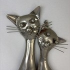 Vintage Mid Century Modern Metal  Siamese Cat Pair Wall Hanging Art Plaque