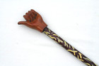 Vintage Thumbs Up Cane Jr Charlie Fast Folk Pop Art Walking Stick Usa Goth Rare