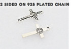 Jesus Cross Christian Catholic Pendant On 925 Sterling Silver Plated 24  Chain