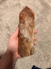 Polished Crystal Healing Point Tower Fire Quarts   Clear Stone  6 In