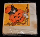 Vintage Napkins  1982 American Greetings Halloween Beverage  Jack-o-lantern  Cat
