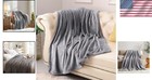 Super Soft Grey Throw Blanket - 50 x60  Lightweight Fleece For Travel   Home