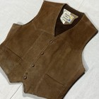 Pioneer Wear Mens Vtg Heavy Suede Snap  Sz 40 Western Tan  Faux Fur Lnd