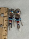Sterling Silver Navajo Stone Inlaid Earrings