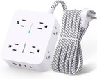 Wall-mount Surge Protector Power Strip - 8 Ac Outlets   4 Usb Charging Ports