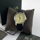 Bulova Hack Men s Automatic Watch Ivory Dial Black Leather Strap 96a246 38mm