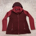 North Face Parka Jacket Womens Small Indi Hoodie Fleece Hooded Ribbed Full Zip