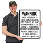 24x18  Fl Equine Liability Warning Metal Sign  Rustproof Laminated Aluminum