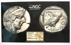 Attica Athens Athena Owl Ar Tetradrachm 440-404 Bc - Ngc Choice Xf  certificate 