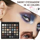 42 Colors Black Gray Smokey Eyeshadow Palette matte Shimmer Glitter Neutral Eyes