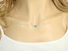 Bead Necklace  Lab-created Opal Round Bead Sterling Silver Chain  Dot Necklace