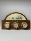 Vtg mcm Sunbeam Weather Station Barometer  Thermometer  Humidity Sail Ships  T21