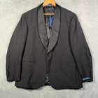 Polo Ralph Lauren Tuxedo Suit Mens 46r Black Wool Silk Shawl Lapel Italy  1395