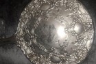 Vintage Silver Plated Hand Held Vanity Mirror Floral 9 