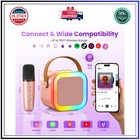 Karaoke Machine Kids Adults bluetooth Speaker With 2 Wireless Microphones