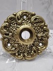 Vintage Victorian Brass Rosette Door Knob Plate Set Ornate Baroque Old Rare Htf