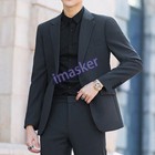 Business One Button Coat Men s Slim Fit Dress Suit-jacket Top Long Sleeve Blazer