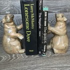 Pair Of Vintage Bronze Bear Bookends Cold Painted