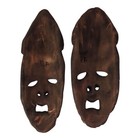 Tribal Hand Carved Face Mask - Wall Hanging Decor Detailed Tiki African Art