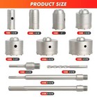 16pcs Concrete Hole Saw Kit Wall Hole Opener 30-110mm Sds Plus Or Sds Max Shank