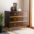 Safavieh Katia 3-drawer Chest   Walnut   Gold  