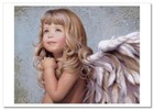 Children Angels Pretty Little Girl Face  Kids Art New Modern Postcard