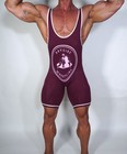 Men s Maroon Cotton Blend Wrestling Singlet Adult Xl