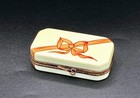 Authentic Hand-painted Limoges Trinket Box Pink Rose Bouquet Scissors Surprise