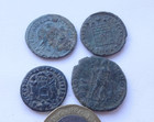 Lot Of Four   4   Uncleaned Ancient Roman Bronze Coins 
