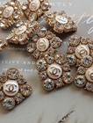 Lot Of 10  22mm Designer Button Chanel Button Replacement Gold Tone 