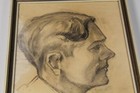 A4 Drawing  Mixed Media Or Similar - Portrait Man  Signed   1946  Framed  350