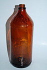Lot Of 4 Antique Amber Glass Bottles Duffy Malt Whiskey  Clorox  Veronica Water