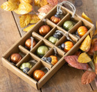 New Farmhouse Mercury Glass Mini Pumpkin Ornaments 1  W 12 Assort Fall Harvest