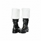 Handmade Leather Santa Claus Boots Faux Fur Christmas Costume Footwear