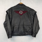 Vtg Weekends Jacket Mens L Black Harley Davidson Patch Biker Moto Bomber Y2k